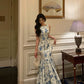 Floral mermaid dress for women new retro party dress     S5619