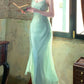 Ruffled Long evening Dress Women's Silk Cardigan Jacket    S6056