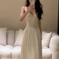 Design sexy white suspender dress summer fairy long dress     S5846
