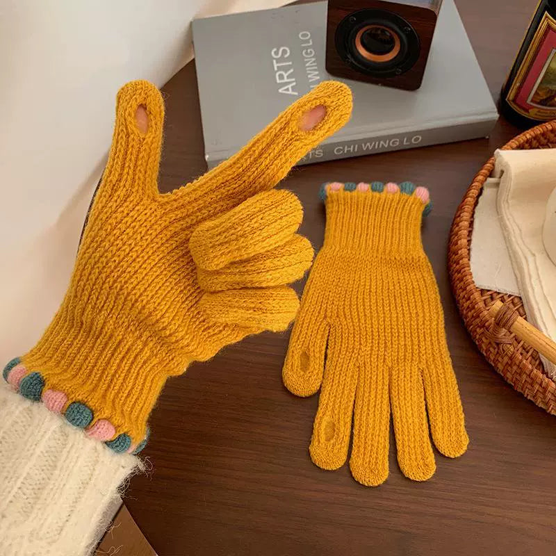 Women's knitted gloves for students winter new style two fingers exposed       S6206