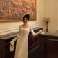 Retro dress women 2025 new lace splicing design long dress     S5650