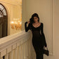 Black mermaid dress new long party dress     S5639