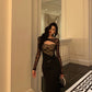 Sexy black lace dress for women new design mermaid party dress     S5691