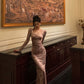 Velvet square neck dress for women new style mermaid party dress    S5611