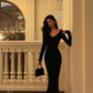 Black long-sleeved dress for women new party dress     S5641