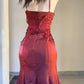 French gorgeous and elegant rose dress      S5731