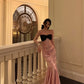 Banquet sexy strapless dress new mermaid dress long party dress     S5582