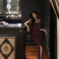 Purple halter neck suspender dress new sexy long party dress      S5580
