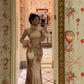 long-sleeved dress winter new style mermaid long party dress     S5538