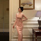 velvet cheongsam dress pink mermaid dress      S5552