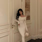 Off-shoulder knitted dress for women winter new party dress     S5638