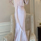 Silk satin mermaid halter neck dress long evening gown       S5982