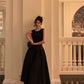 black sleeveless dress for women new style princess puffy long party dress     S5532
