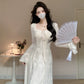 White lace dress for women ankle length party dress      S5876