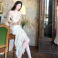 ruffled evening dress design party dress   S6136