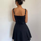 Sexy lace-up tube top suspender dress with design and slim waist and fishbone strappy short skirt R3049