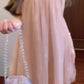 Gentle temperament pink mesh suspender dress high-grade loose A-line short skirt R0820