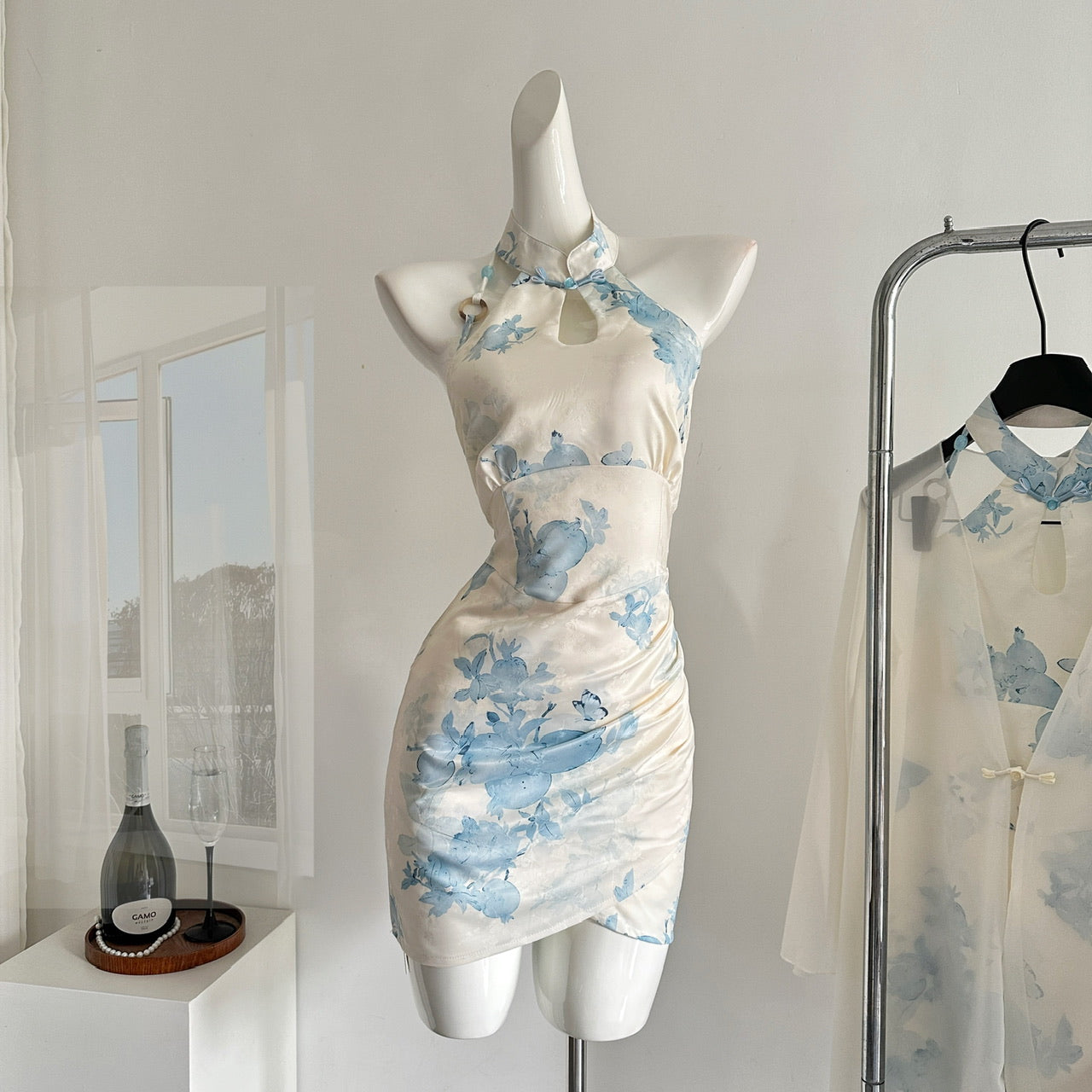 Fallen Flowers for Faith 2025 Temperament Ancient Style Printed Fairy Dress R2069