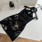 New Chinese dress 2025 national style printed a-line waist short skirt R2072