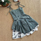 Rose denim dress 2025 new slim hot girl suspender skirt high-end R2070