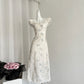 Hot love floral dress new style waist lace square neck short skirt R2074