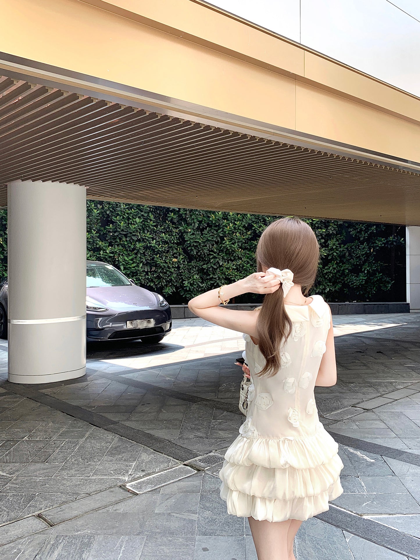 Qianjinfeng dress three-dimensional flower vest cake bud skirt female summer R3910