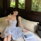 Sequined suspender dress sexy high waist slim V-neck temperament party dress R1494