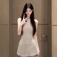 Suit outfit gentle temperament white vest pleated skirt two-piece suit R0662