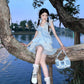 French sweet floral ruffle patchwork dress niche design princess fairy dress R1657