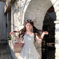 First Love Sweet White Suspender Dress Women's Summer Little White Dress R3827
