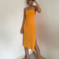 Hot girl sexy slit tube top dress slim fit medium length hip waist dress high-end long skirt R3037