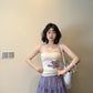 Elegant and gentle temperament one-shoulder long-sleeved top a-line skirt two-piece suit skirt R0875