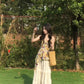 Casual lazy style gentle temperament floral camisole skirt two-piece set R0874