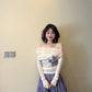 Elegant and gentle temperament one-shoulder long-sleeved top a-line skirt two-piece suit skirt R0875