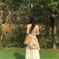 Casual lazy style gentle temperament floral camisole skirt two-piece set R0874