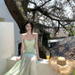 One dress multiple wear mint green suspender dress unique beautiful skirt R0532