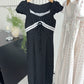 Neckline lace polka dot long skirt French style waist slimming skirt R2085