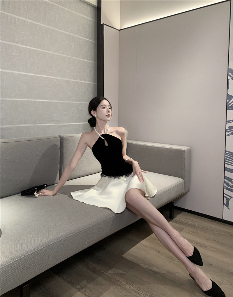 Birthday party small dress skirt niche princess tutu skirt halter neck dress R1818