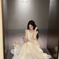 Beautiful flower vest dress gentle temperament atmosphere small skirt R0715