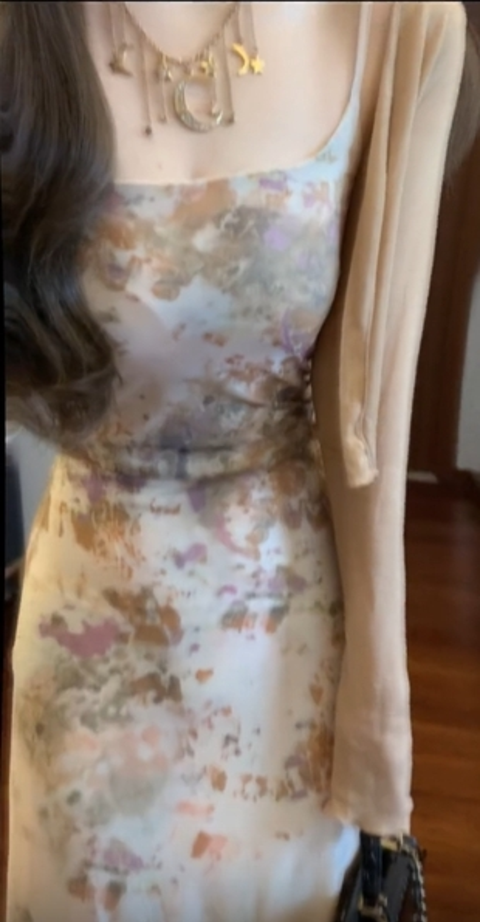 Floral suspender skirt gentle temperament beautiful waist slim hip skirt R0637