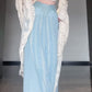 Gentle temperament white one-shoulder top a-line skirt two-piece set R0808