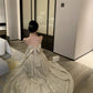 French high-end backless suspender dress sexy V-neck super fairy A-line long skirt R1467