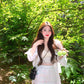 Beautiful and gentle temperament white shirt lace inner a-line skirt three-piece suit R0889