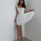 New French first love niche design short skirt gentle style white dress summer little white dress R3045