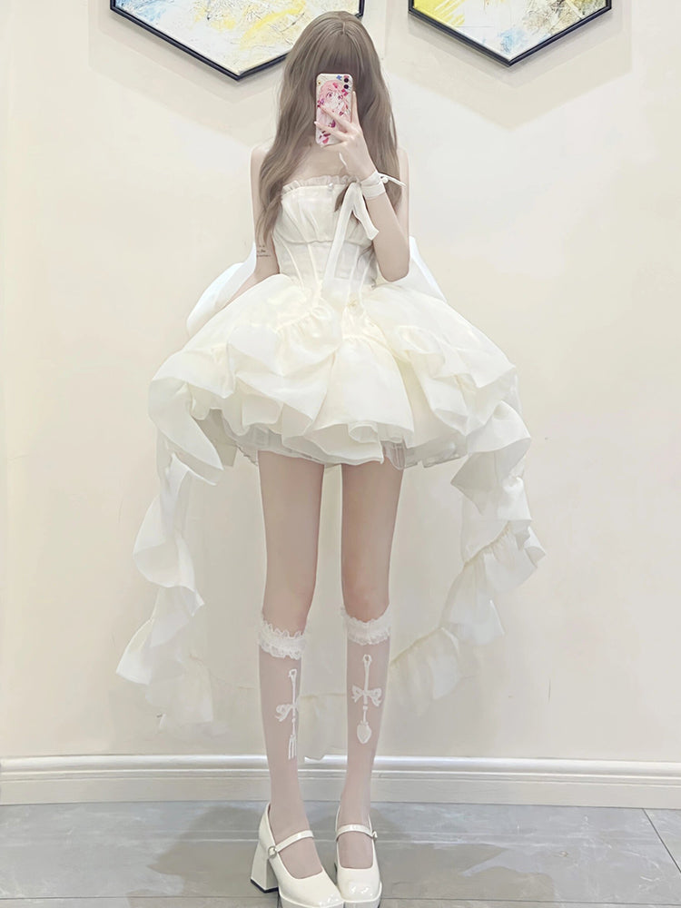 Super fairy tube top bow dress birthday dress JSK suspender skirt princess tutu skirt R1684