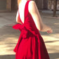 French style bowknot backless suspender dress for women high-end waist dress R3142