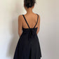 High-grade simple backless suspender dress for women summer lace-up short skirt R3044
