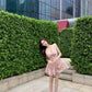 V-neck floral dress with hollow suspenders, beautiful small skirt R0586