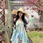 Blooming floral halter dress holiday style beautiful dress R0716