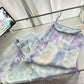 Irregular sling print slim fishtail long skirt R2177